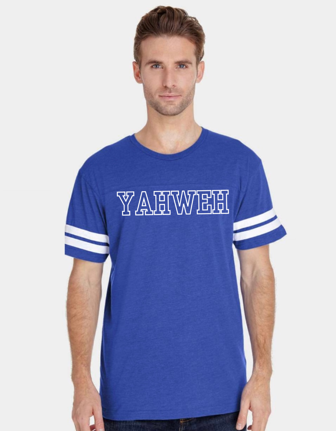 YAHWEH Adult Unisex Tee - Vintage Royal Blue/White