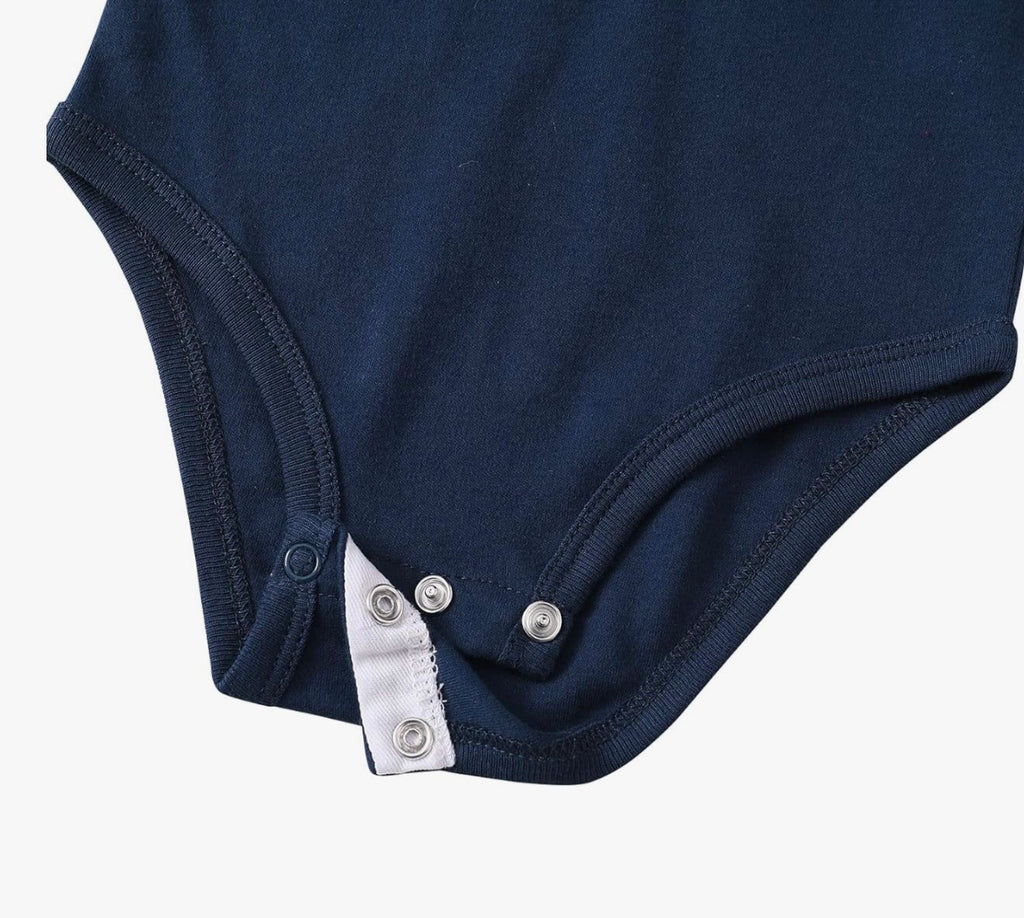 YAHWEH Baby Football Jersey Bodysuit – Navy/White