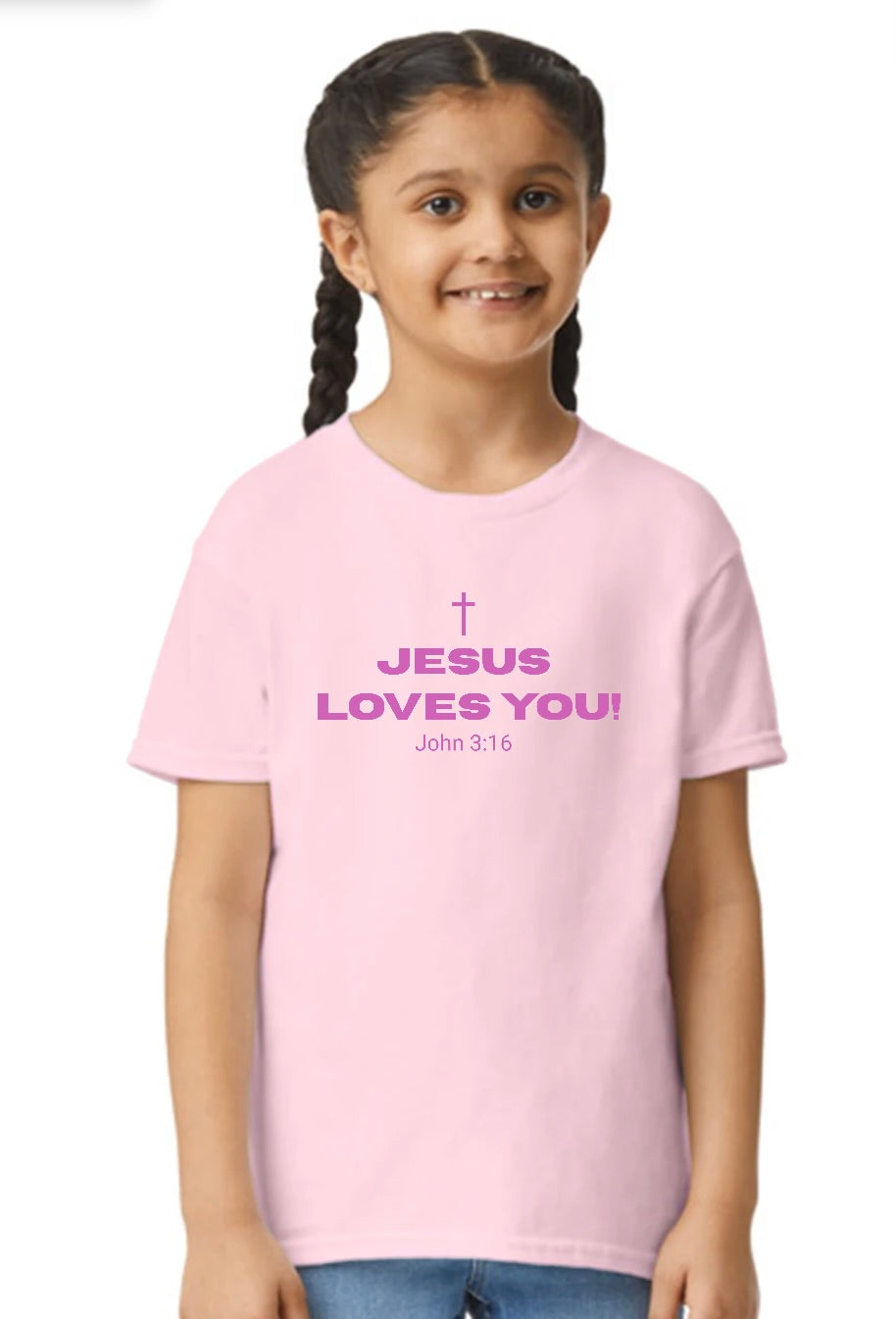 Jesus Loves You! Youth Tee - Pink