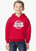 Jesus My Rock Youth Hoodie - Red/White