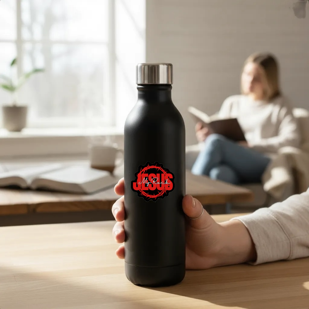 Jesus My Rock Sticker - Red