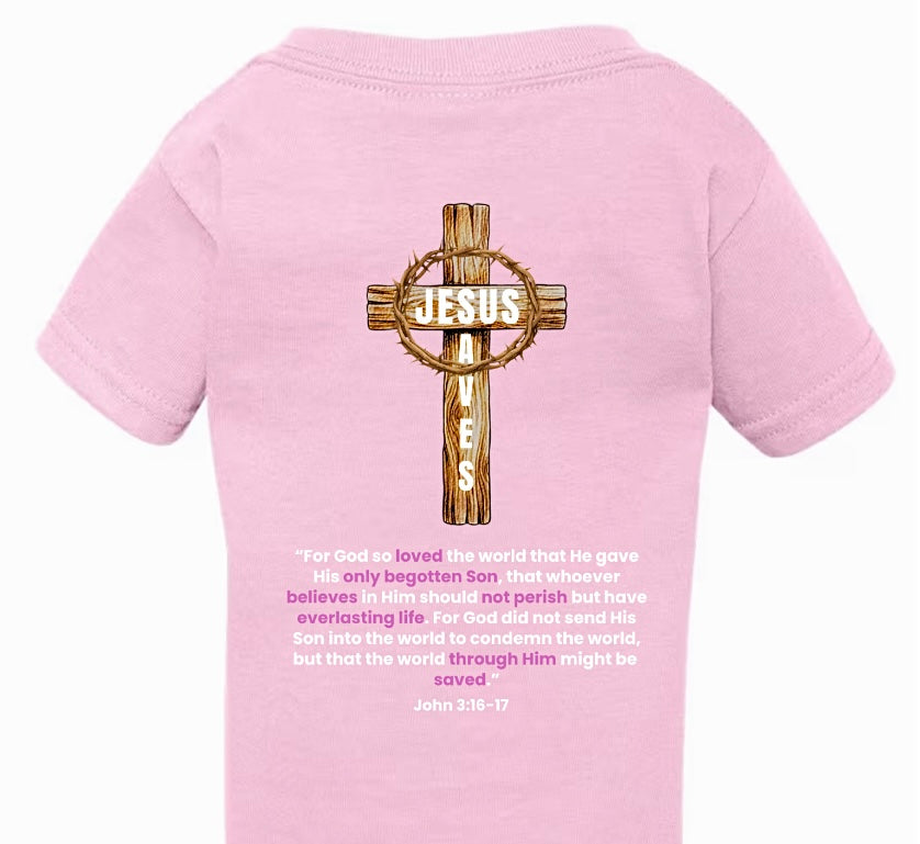 Jesus Loves You Toddler Tee - Pink
