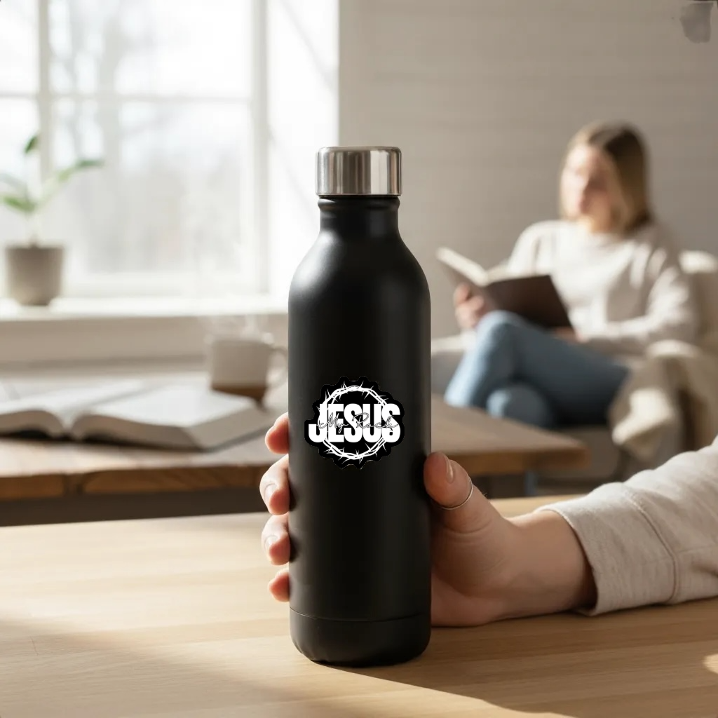 Jesus My Rock Sticker - White