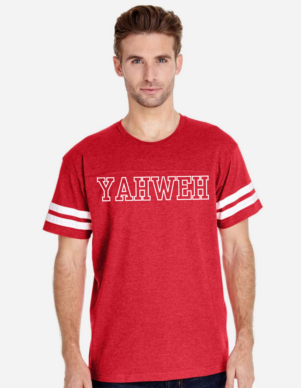 YAHWEH Adult Unisex Tee - Vintage Red/White