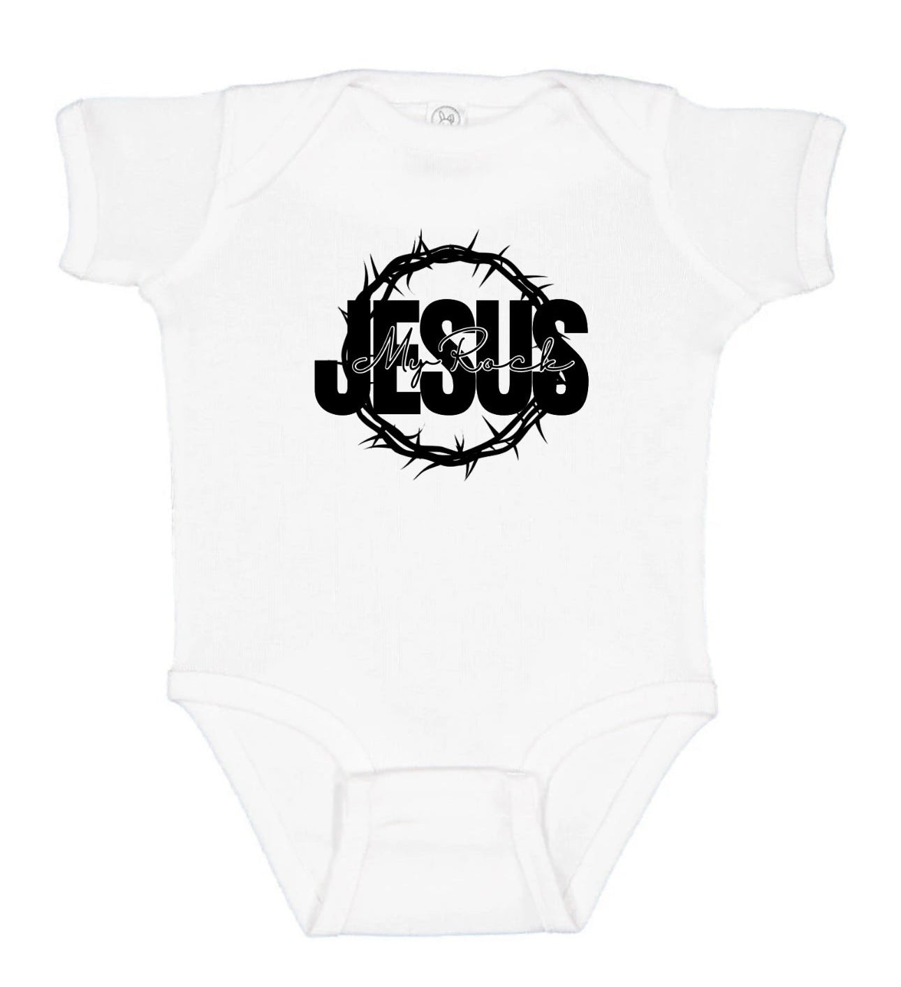 Jesus My Rock Signature Infant Bodysuit – White