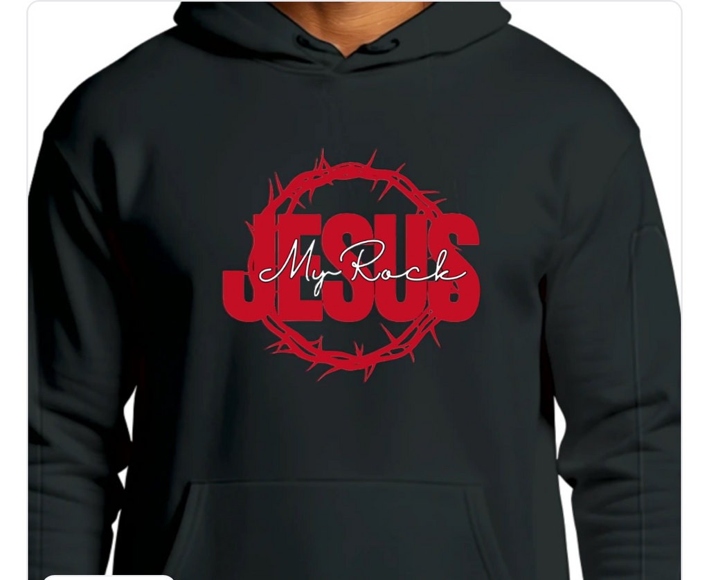 Jesus My Rock Hoodie - Red