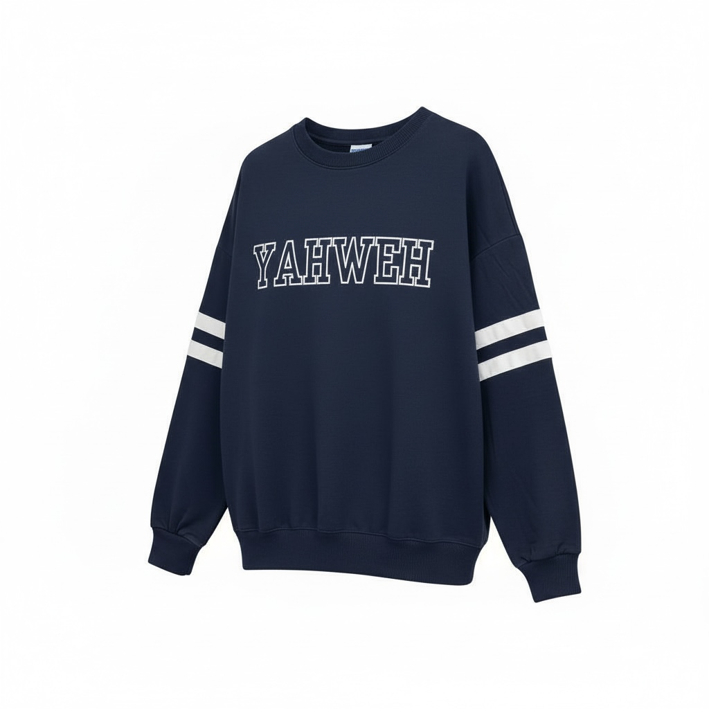 YAHWEH Women’s Oversized Crewneck Sweatshirt – Navy Blue (Exclusive Drop)