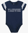 YAHWEH Baby Football Jersey Bodysuit – Navy/White