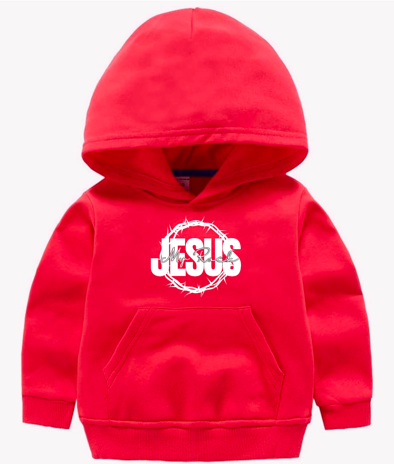 Jesus My Rock Toddler Hoodie - Red/White
