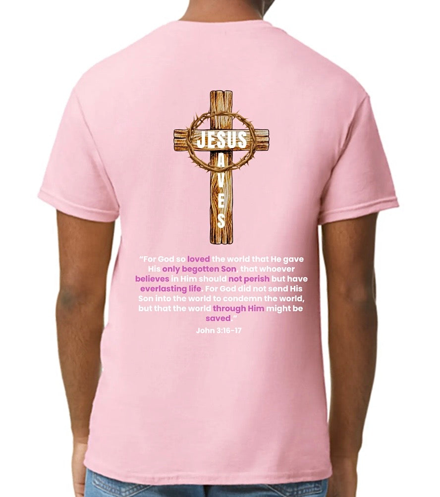Jesus Loves You! Adult Tee - Pink