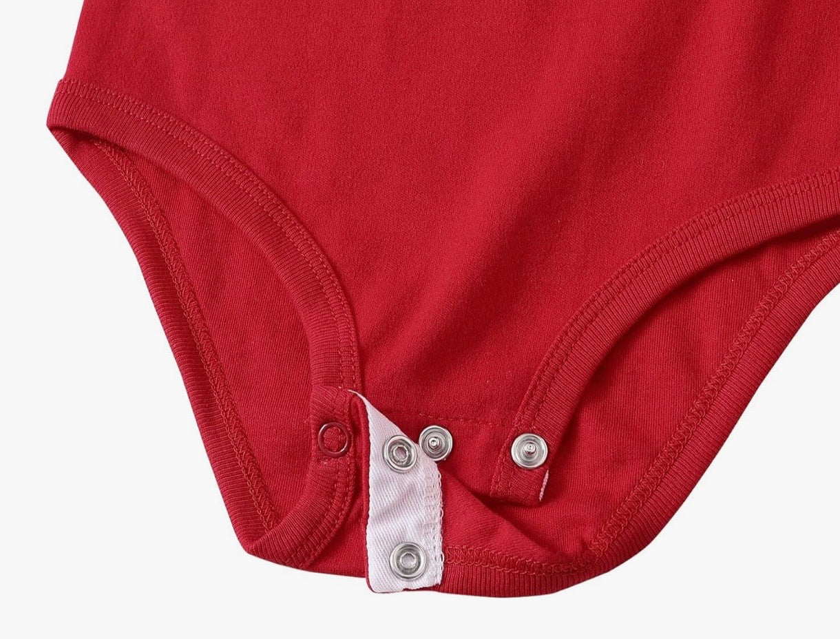 YAHWEH Baby Football Jersey Bodysuit – Red/White