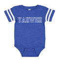 YAHWEH Baby Football Jersey Bodysuit – Vintage Royal Blue/White