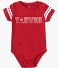 YAHWEH Baby Football Jersey Bodysuit – Red/White