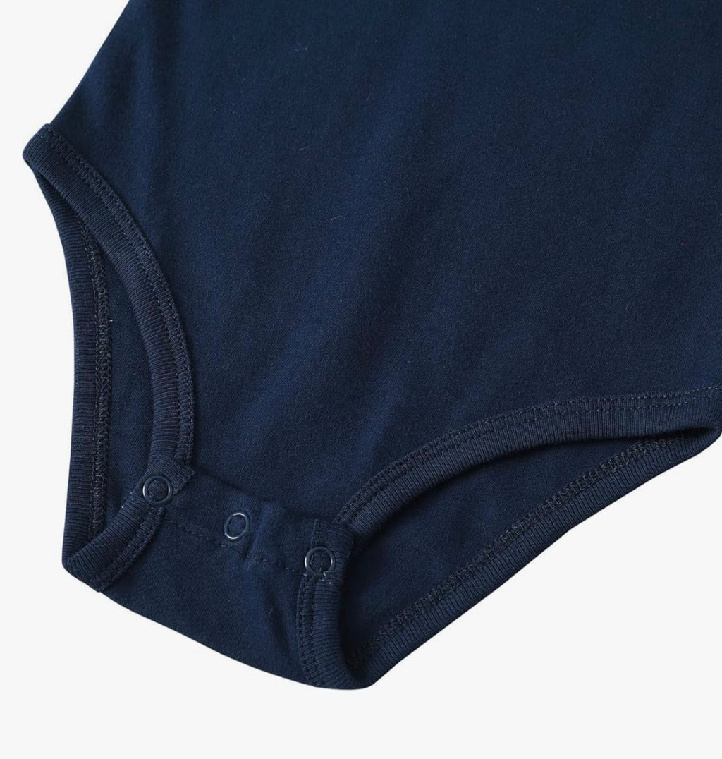 YAHWEH Baby Football Jersey Bodysuit – Navy/White