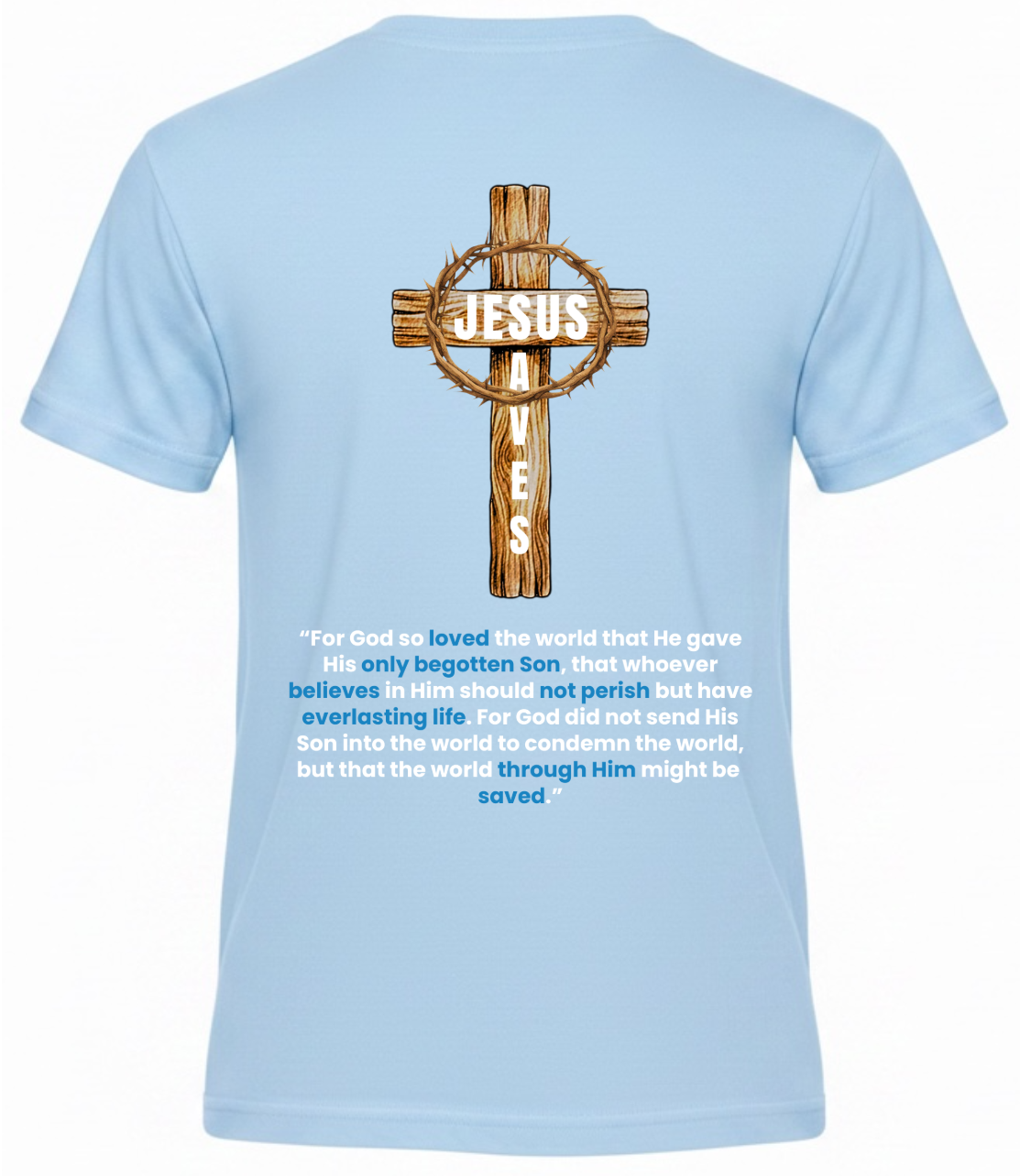 Jesus Loves You! Adult Tee - Blue