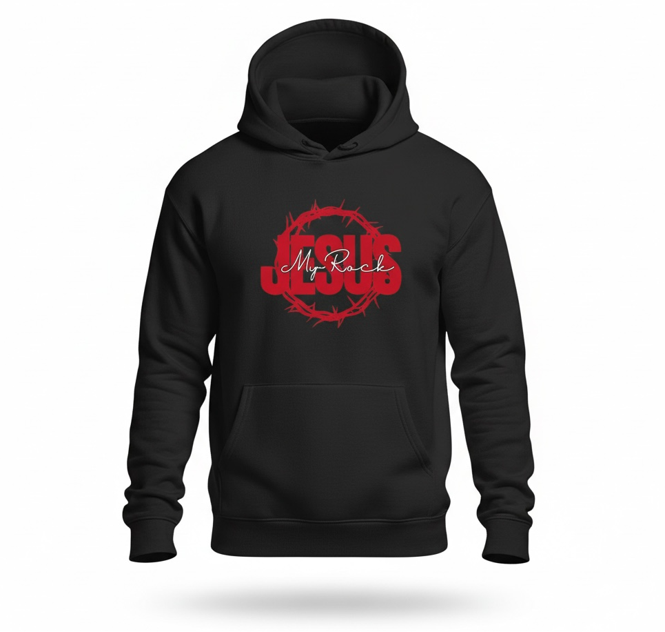 Jesus My Rock Hoodie - Red