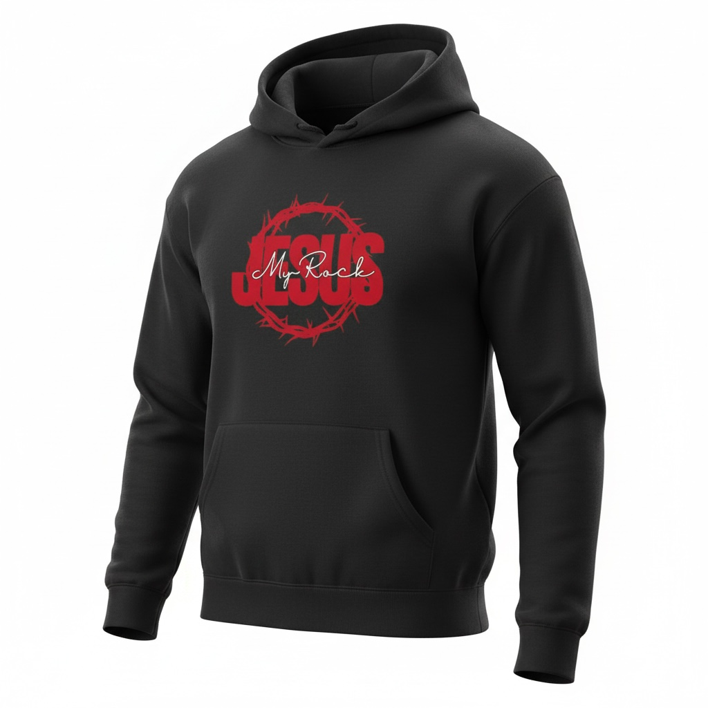 Jesus My Rock Hoodie - Red