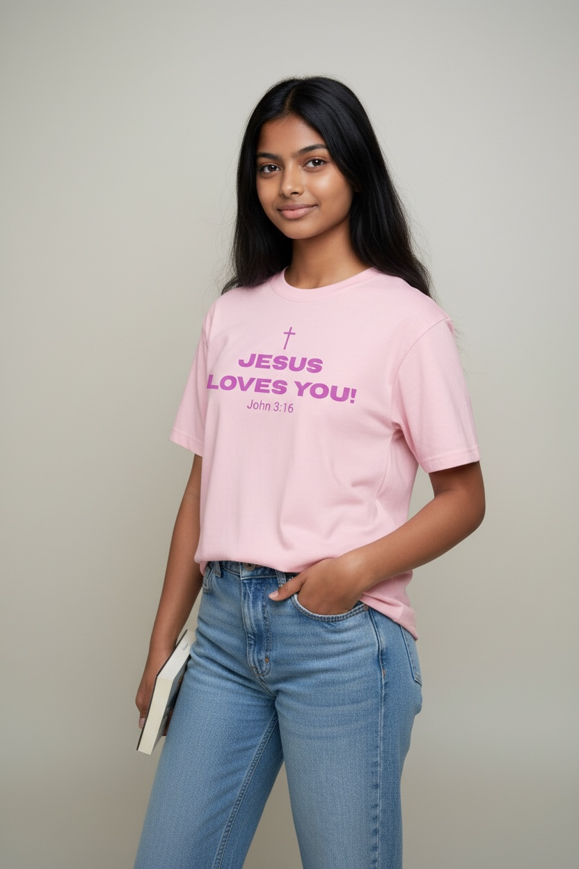 Jesus Loves You! Youth Tee - Pink