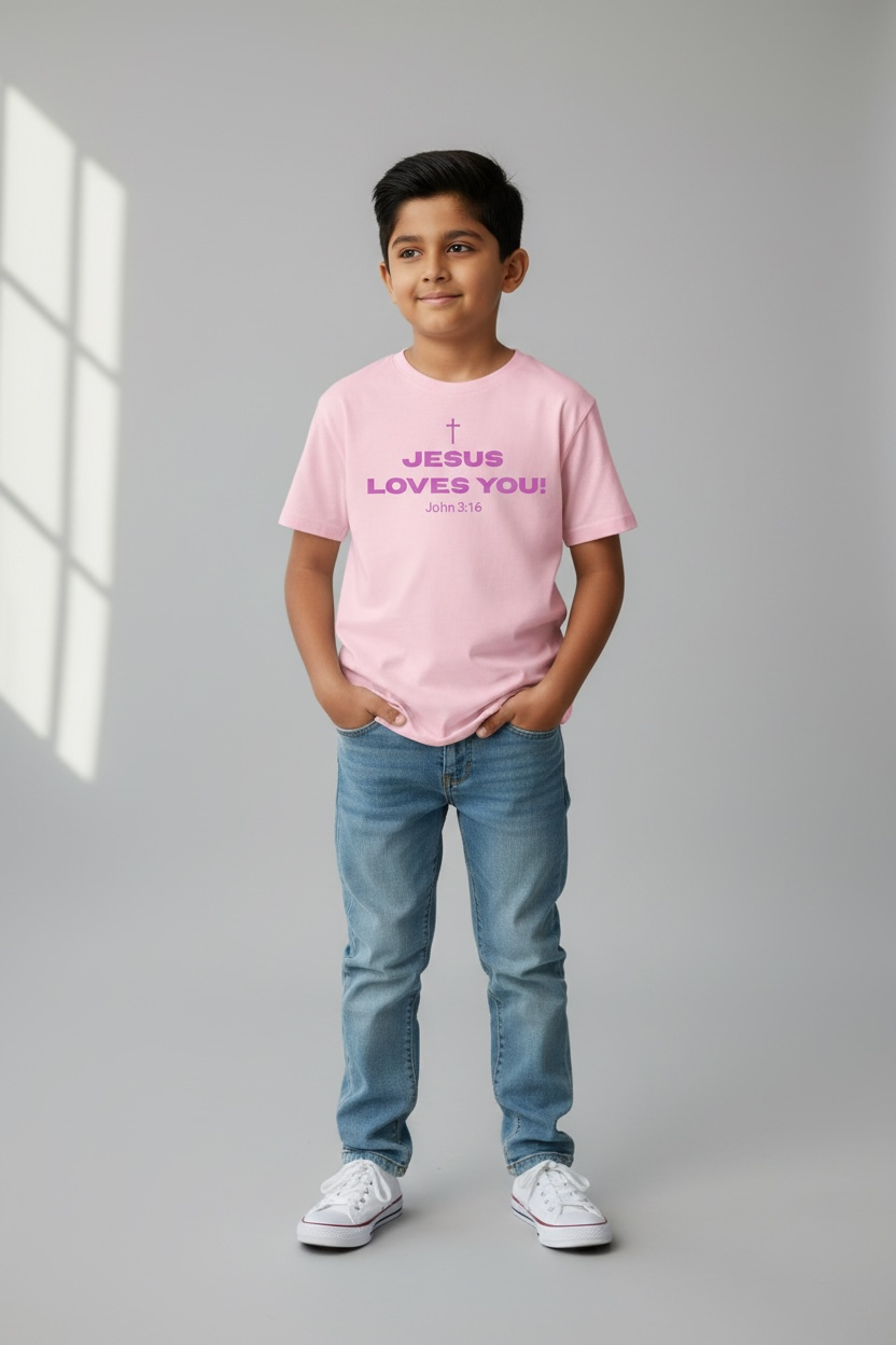 Jesus Loves You! Youth Tee - Pink