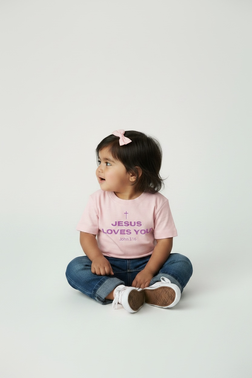 Jesus Loves You Toddler Tee - Pink